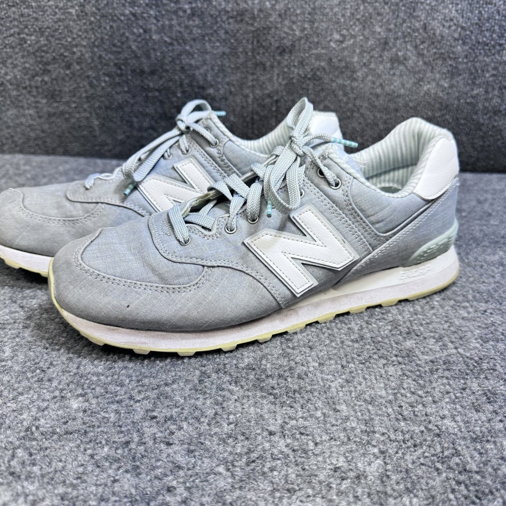 New Balance Sneakers Womens 12 574 WL574CHF Light Blue Chambray Low Top EUC